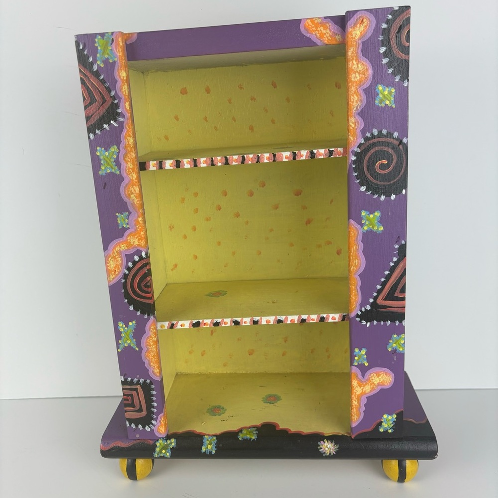 Colorful Handpainted Wooden Shelf-whimsical Artsy